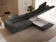 Ecksofa L-Form mit Schlaffunktion und Bettkasten Argon Rechts Dunkelgrau
