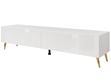 TV-Lowboard mit Türen auf Goldenen Metallbeinen 175 cm mit LED-Beleuchtung Sorelle Weiß Hochglanz