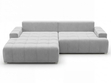 Ecksofa L-Form mit Schlaffunktion und Bettkasten Tulio Links Grau