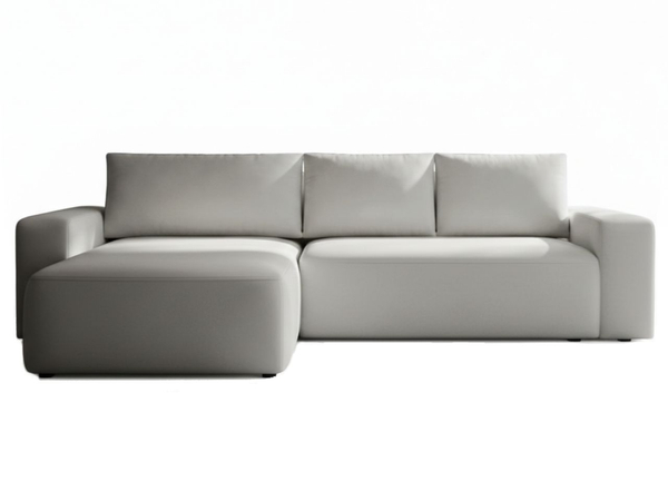 Ecksofa L-Form Links mit Schlaffunktion und Bettkasten Tazones Hellgrau