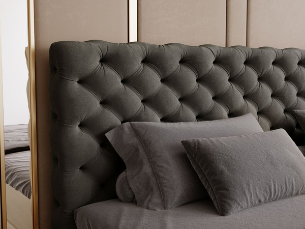 Boxspringbett mit Bettkasten 160x200 Bergamo Dunkelgrau