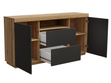 Wohnzimmer-Set im Loft-Stil Asumi Weiß und Eiche Wotan