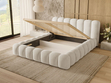 Polsterbett mit Bettkasten und Lattenrost 160x200 Averia Beige