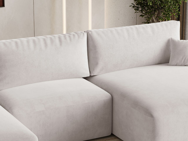 Wohnlandschaft mit Schlaffunktion und Bettkasten Serene Grau