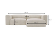 Ecksofa L-Form Rechts Moderne Cord Ecksofa Landi Beige