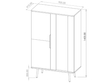 Vitrinenschrank mit Glas Nemi Schwarzer Graphit Braun