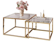 Couchtisch auf goldenem Gestell und transparenter Glasplatte Asumi 35x41
