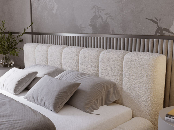 Polsterbett mit Bettkasten und Lattenrost 120x200 Orio Beige