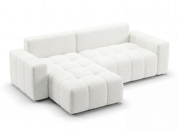 Ecksofa L-Form mit Schlaffunktion und Bettkasten Bresso Creme