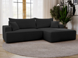 Ecksofa L-Form Rechts mit Schlaffunktion und Bettkasten California Schwarz