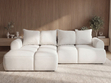 Ecksofa L-Form Links mit Schlaffunktion und Bettkasten Bonno Creme