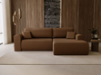 Ecksofa mit Schlaffunktion und Bettkasten Belvio rechts Braun