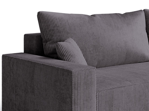 Ecksofa L-Form mit Schlaffunktion und Bettkasten Nivo Graphit