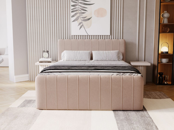 Boxspringbett mit Bettkasten 180x200 Osteno Beige