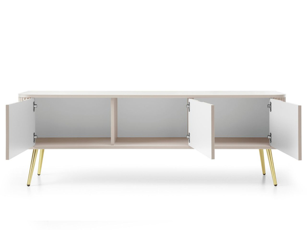 TV-Lowboard mit Türen Viva Beige auf Golden Beinen