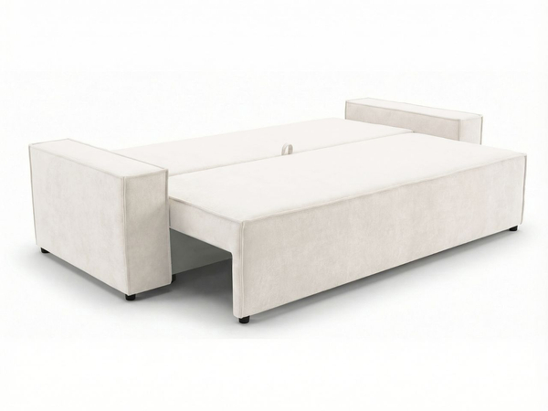 Schlafsofa mit Bettfunktion und Bettkasten Sivra Creme