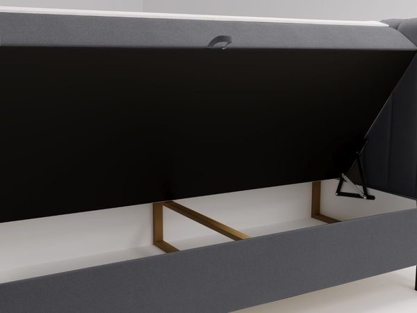 Boxspringbett mit Bettkasten 120x200 Primavera Dunkelgrau