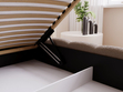 Polsterbett mit Bettkasten und Lattenrost 120x200 Cloud Low Bouclé-Stoff Braun