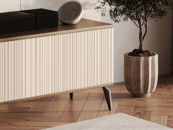 TV-Lowboard mit Türen und LED Vinni Dunkler Walnuss Cashmere