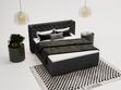Boxspringbett mit Bettkasten 140x200 Lion Schwarz