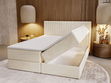 Boxspringbett mit Bettkasten 140x200 Marbella Beige