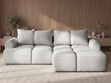 Ecksofa L-Form Rechts mit Schlaffunktion und Bettkasten Bonno Grau