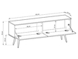 TV-Lowboard mit Türen 135 cm Diolo Weiß mit glatter Front auf goldenen Beinen