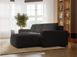 Ecksofa L-Form Rechts mit Schlaffunktion und Bettkasten Tazones Schwarz