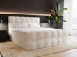 Boxspringbett mit Bettkasten 140x200 Bouclé-Stoff Alicante Beige