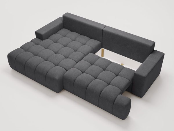Ecksofa L-Form mit Schlaffunktion und Bettkasten Havi Links Graphit