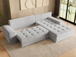 Ecksofa L-Form mit Schlaffunktion und Bettkasten Sonia Grau