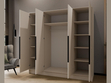 Kleiderschrank 200 cm Perugia Kaschmir mit schwarzen Griffen