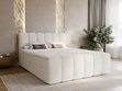Boxspringbett mit Bettkasten 200x200 Bouclé-Stoff Cloud Beige