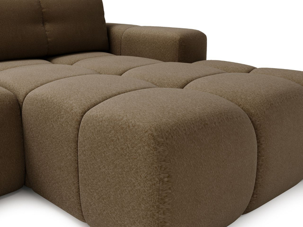 Ecksofa L-Form Rechts mit Schlaffunktion und Bettkasten Montero Braun