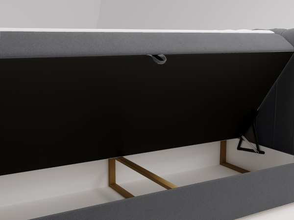 Boxspringbett mit Bettkasten 140x200 Osteno Dunkelgrau