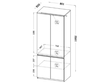 Kleiderschrank mit Drehtüren und Kleiderstange 80 Arcadia Weiß 