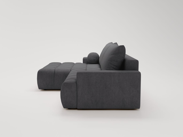 Ecksofa L-Form mit Schlaffunktion und Bettkasten Havi Links Graphit