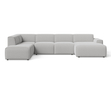 Wohnlandschaft Links Belluno Bouclé-Stoff Grijs