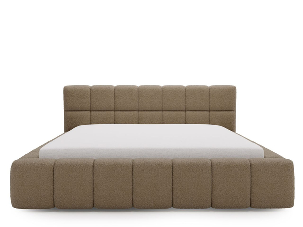 Polsterbett mit Bettkasten und Lattenrost 160x200 Alicante Boucle Braun