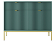 Kommode mit Türen und Schubladen Amber Grün, Gold Frame