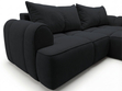 Ecksofa L-Form Rechts mit Schlaffunktion und Bettkasten Bonno Schwarz