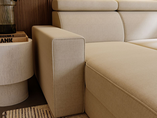 Ecksofa L-Form mit Schlaffunktion und Bettkasten Scala Dunkelgrau