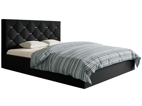 Polsterbett mit Bettkasten und Lattenrost 160x200 Salento Schwarz