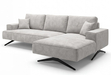 Ecksofa L-Form auf Metallbeinen Leto Rechts Grau
