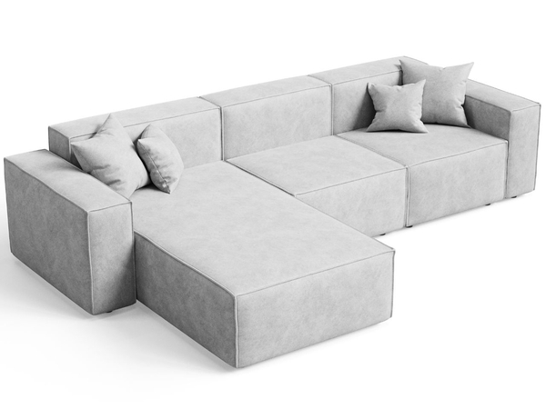 Ecksofa L-Form Links Arizona Hellgrau