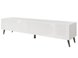 TV-Lowboard mit Türen auf Schwarzen Metallbeinen 175 cm mit LED-Beleuchtung Sorelle Weiß Hochglanz