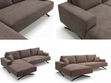 Ecksofa L-Form auf Metallbeinen Leto Links Braun