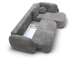 Ecksofa mit Schlaffunktion und Bettkasten Rechts Carino Grau