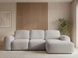 Ecksofa L-Form mit Schlaffunktion und Bettkasten Avelin Rechts Grau