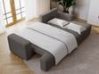 Ecksofa L-Form Rechts mit Schlaffunktion und Bettkasten California Dunkelgrau
